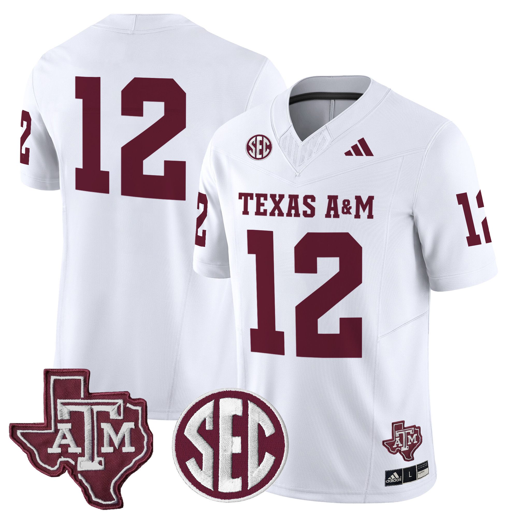 Men Texas A&M Aggies #12 No Name White 2024 Vapor Limited NCAA Jersey->ncaa teams->NCAA Jersey
